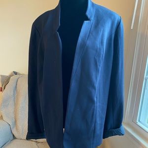 41 Hawthorne collarless notched blazer BNWT Navy